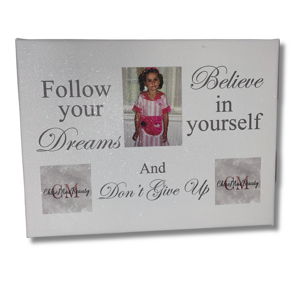 Glitter Photo with border Canvas & Text