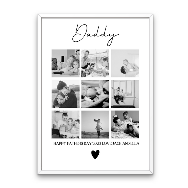 Fathers Day 9 Photos Personalised Print