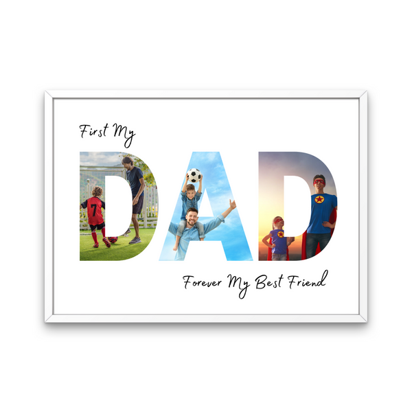 Fathers Day DAD with Photos Personalised Print