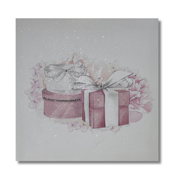 FLORAL GIFT BOX FASHION GLITTER CANVAS