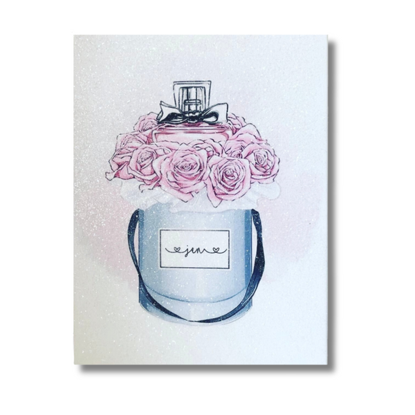 Floral Perfume Fashion Glitter Canvas | Crystalise Boutique