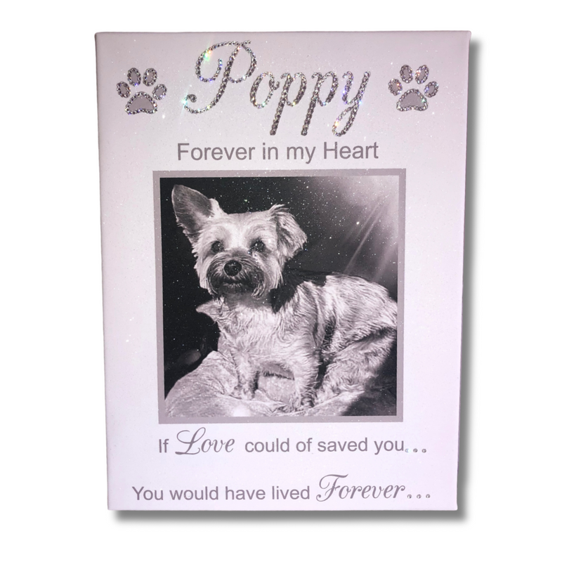 Glitter Pet Portrait Photo Canvas | Crystalise Boutique