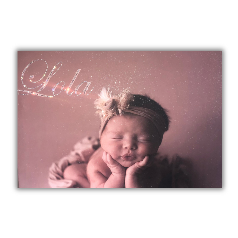 Glitter Photo Canvas Print with Diamond Text | Crystalise Boutique