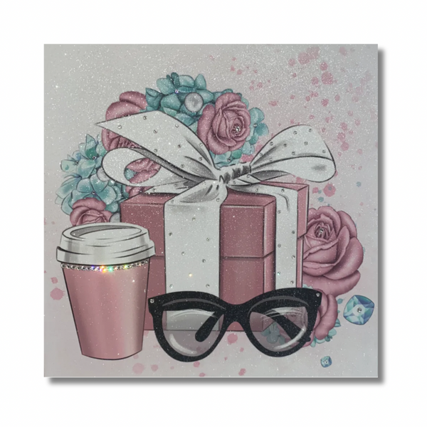 Pink Floral Gift Box | Fashion Glitter Canvas | Crystalise Boutique
