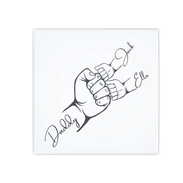 Fathers Day Fist Bump Personalised Coaster
