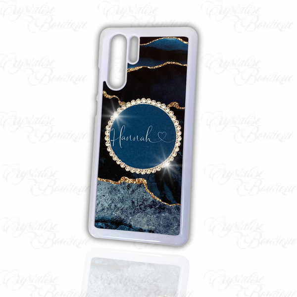 Navy Gold Abstract Personalised Phone Case