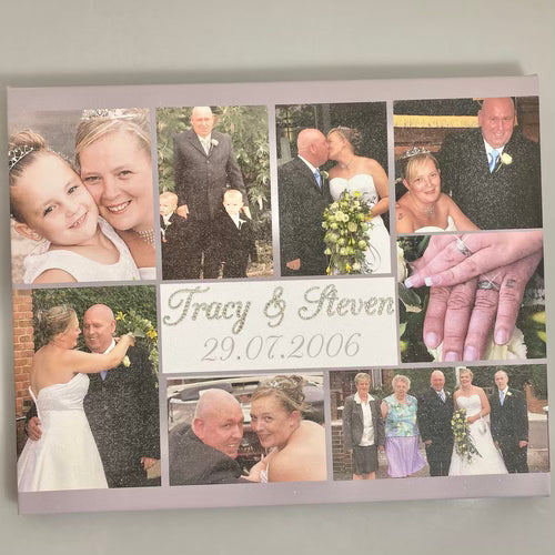 Glitter Personalised Photo Collage Canvas