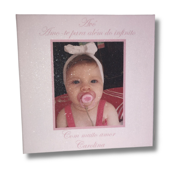 Custom Photo Canvas with Glitter Text | Crystalise Boutique