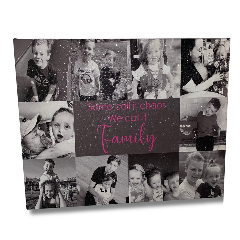 Glitter Personalised Photo Collage Canvas