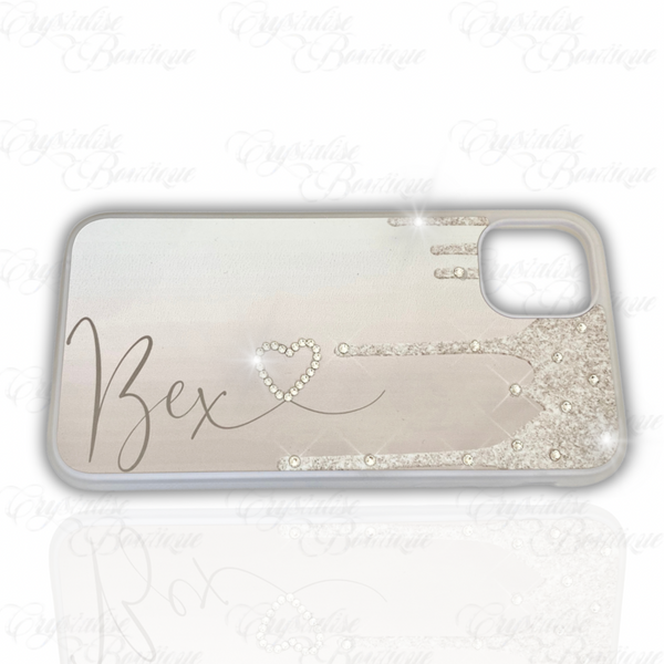 GOLD CHAMPAGNE GLITTER DRIP PERSONALISED PHONE CASE