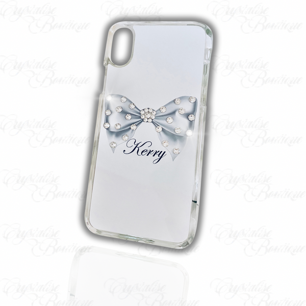 Grey Bow Personalised Phone Case