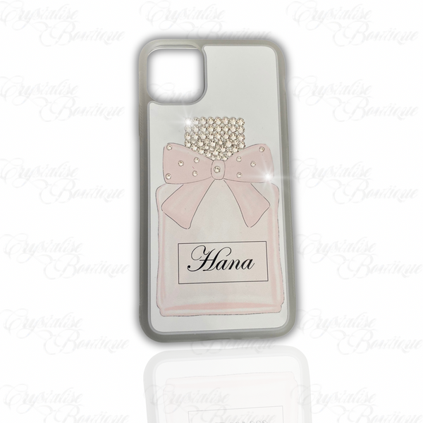 Pretty Bow Pink Perfume Bottle Personalised Phone Case