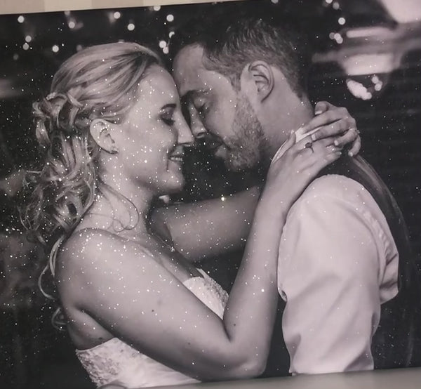 Glitter Wedding Photo Canvas