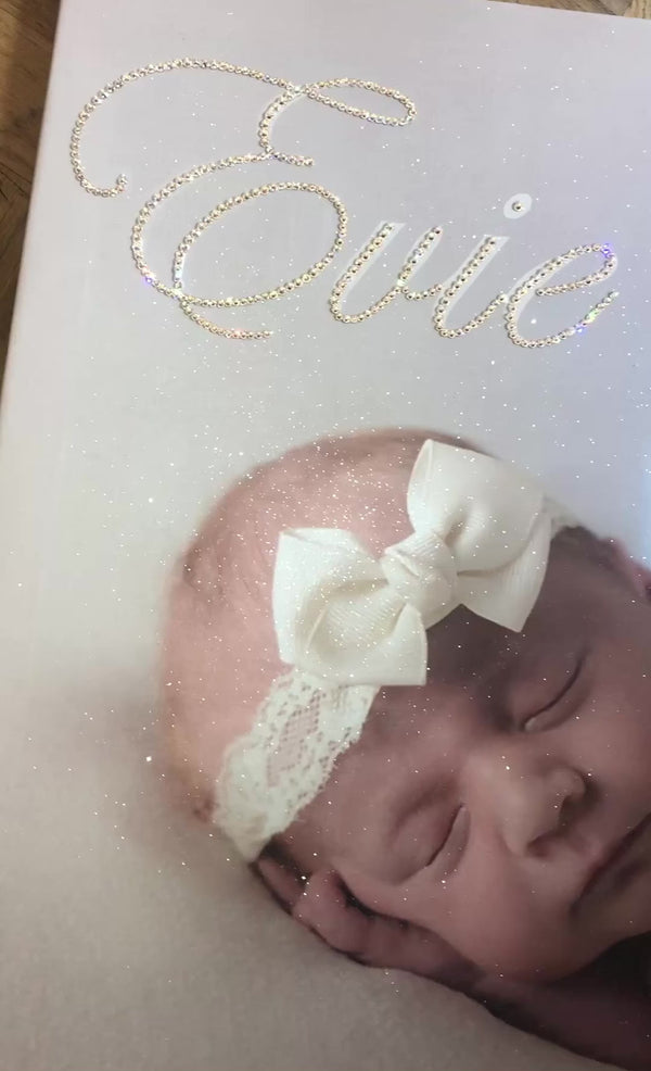 Glitter Photo Canvas with Diamond Text