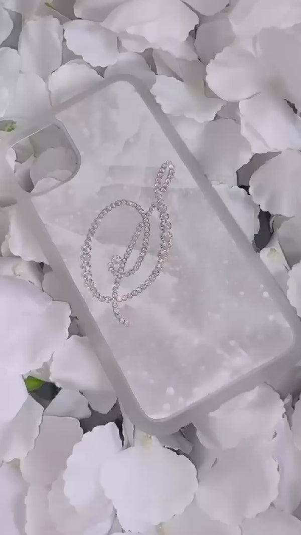 Marble Sparkle Initial Personalised Phone Case