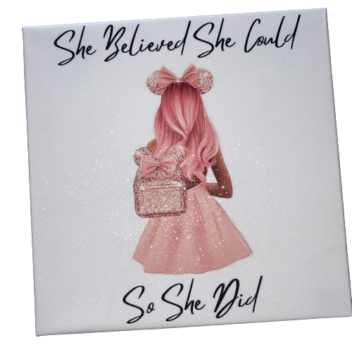 She believed she could glitter canvas