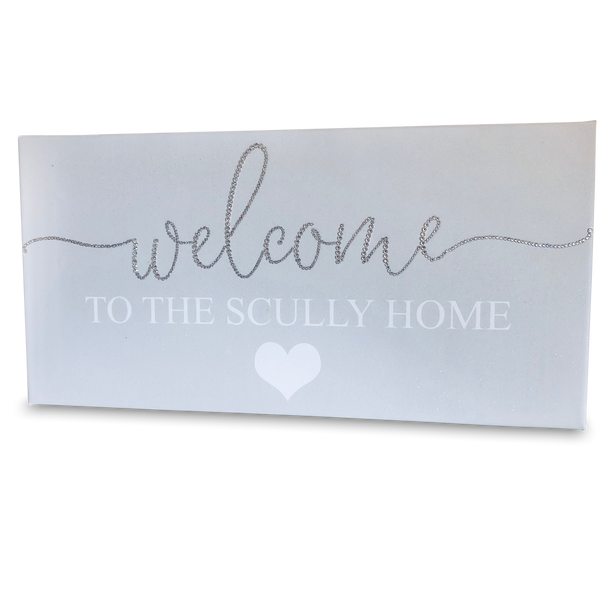 Glitter Canvas Welcome Sign