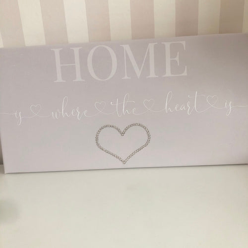 Glitter Canvas Home is where the heart is - Crystalise Boutique