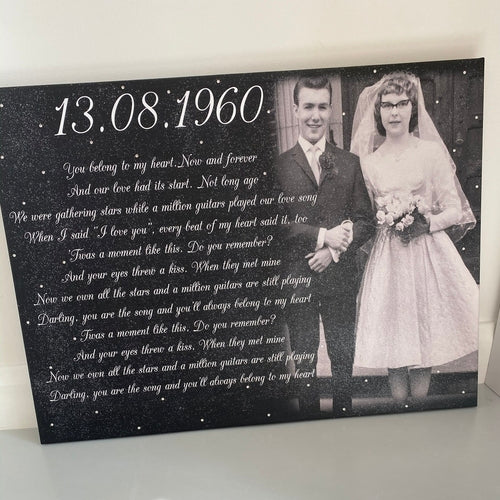 Glitter Faded Photo Canvas with Text - Crystalise Boutique